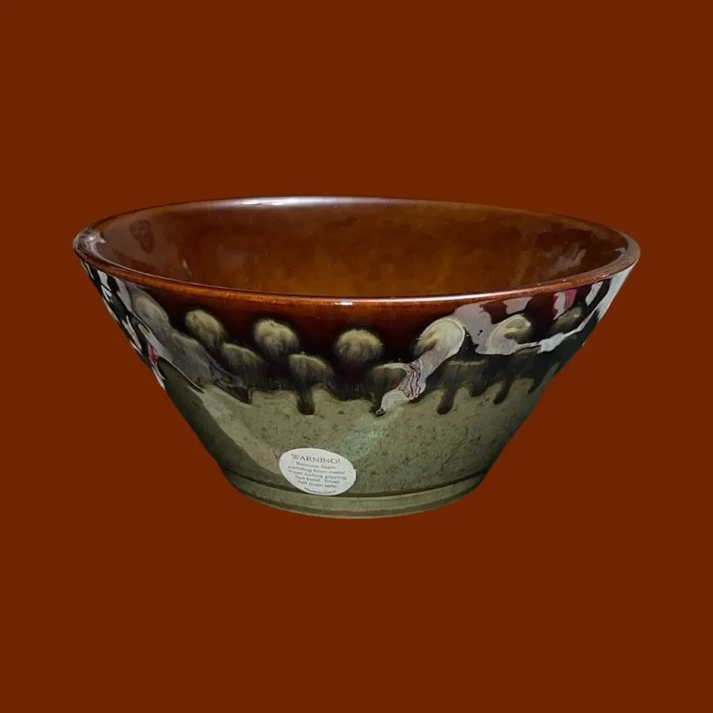 Vintage 1980s Teleflora Gift Ceramic Oven to Table Bowl 8”